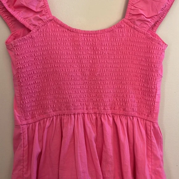 Hollister Babydoll Smock Bright Pink Mini Dress | S - Picture 7 of 7